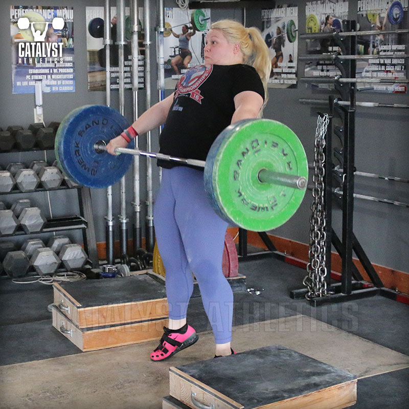 Katlin block snatch - Olympic Weightlifting, strength, conditioning, fitness, nutrition - Catalyst Athletics 