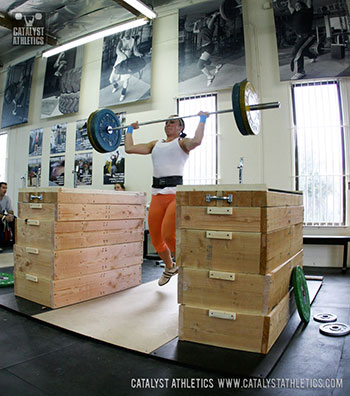 Aimee breaking in the new jerk blocks - Olympic Weightlifting, strength, conditioning, fitness, nutrition - Catalyst Athletics